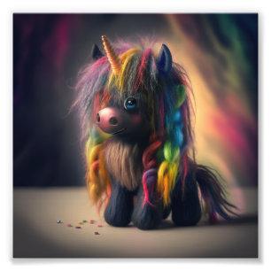 Cute black Unicorn T-Shirt Foto Afdruk
