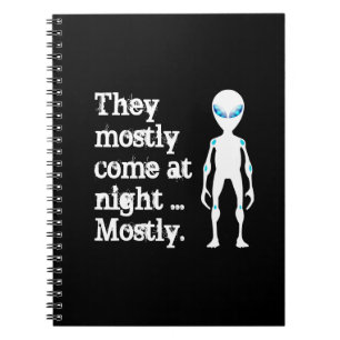 Cute black white alien quote notitieboek