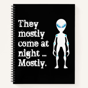 Cute black white alien quote notitieboek