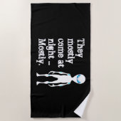 Cute black white alien quote strandlaken (Voorkant)