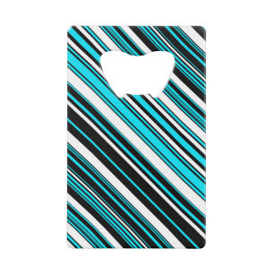 Cute black white aqua strees Hoesje-Mate iPhone ca Kredietkaart Flessenopener