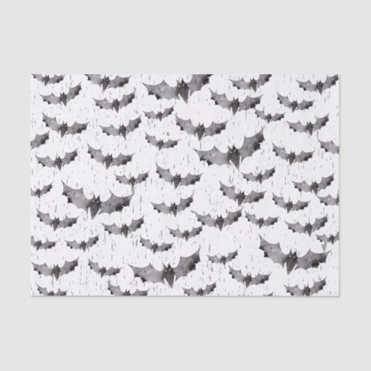 Cute Black & White Bats Spooky Halloween Tissuepapier (Voorkant)