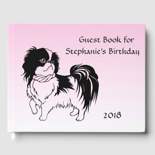 Cute Black White Chien rose Anniversaire Livre d'i (Recto)