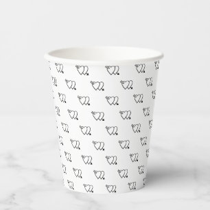 Cute black & white cupid arrow harten patroon papieren bekers