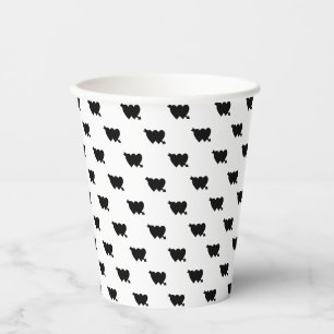 Cute black white cupid arrow harten poka dot chic papieren bekers
