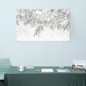 Cute Black White floral doedles and confetti Spandoek (Beurs)