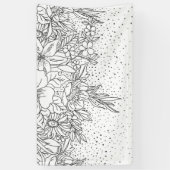 Cute Black White floral doedles and confetti Spandoek (Verticaal)