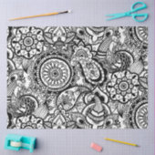 Cute black white floral paisley tissuepapier (Craft)