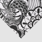 Cute black white floral paisley tissuepapier (Detail)