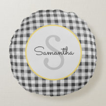 Cute Black & White Gingham Persoonlijk Monogram
