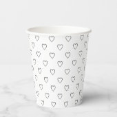Cute black white harten modern patroonbeeld papieren bekers (Achterkant)