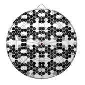 Cute black white hex data patterns dartbord (Voorkant)