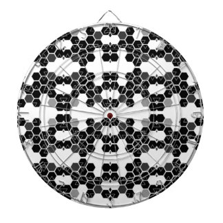Cute black white hex data patterns dartbord