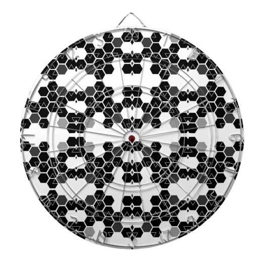 Cute black white hex data patterns dartbord (Voorkant)