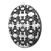Cute black white hex data patterns dartbord (Voorkant Rechts)