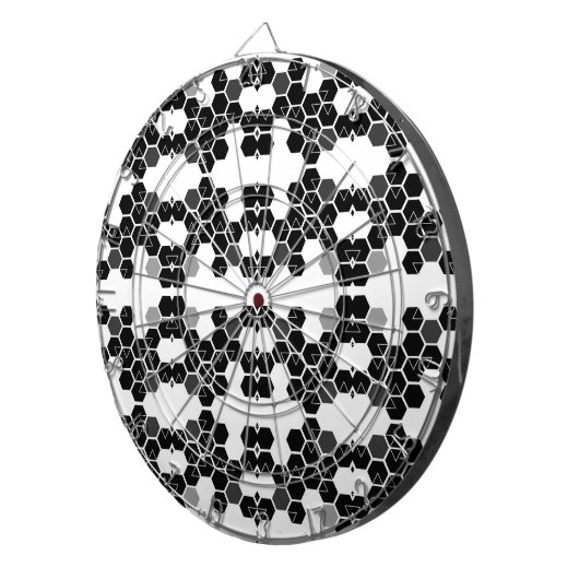 Cute black white hex data patterns dartbord (Voorkant Rechts)