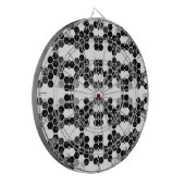 Cute black white hex data patterns dartbord (Voorkant Links)