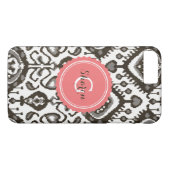 Cute black white ikat tribal model monogram Case-Mate iPhone case (Achterkant (Horizontaal))