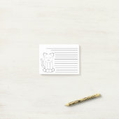 Cute Black White Kitty Cat Lined Post-it® Notes (Op bureau)