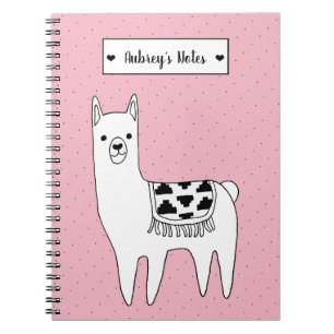 Cute Black & White Llama Sketch & Stippen Notitieboek