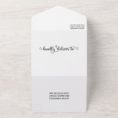 Cute Black White Love is Love Weddenschap All In One Uitnodiging (Buitenkant)