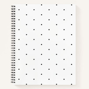 Cute Black white mini polka stips elegant Notitieboek