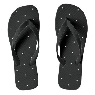 Cute black white mink polka stips elegant chic teenslippers
