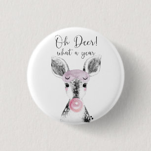 Cute Black & White Oh Deh wat een jaar citaat Ronde Button 3,2 Cm