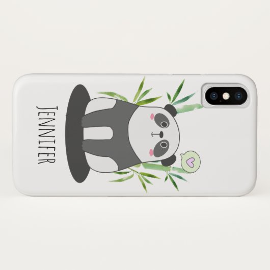 Cute Black & White Panda in Bamboo Case-Mate iPhone Case (Achterkant (horizontaal))