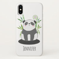 Cute Black & White Panda in Bamboo