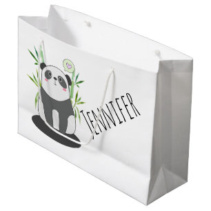 Cute Black & White Panda in Bamboo Groot Cadeauzakje