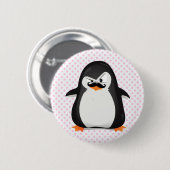 Cute Black White Penguin and Funny Mustache Ronde Button 5,7 Cm (Voorkant /achterkant)