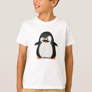 Cute Black White Penguin and Funny Mustache T-shirt
