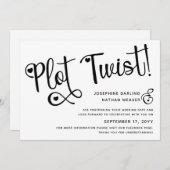 Cute Black White Plot Twist Postponed Weddenschap Save The Date (Voorkant / Achterkant)