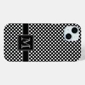 Cute Black White Polka Dot Pattern met Monogram Case-Mate iPhone Case (Achterkant (horizontaal))