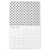 Cute Black White Polka Dots Pattern Kalender (Mar 2027)
