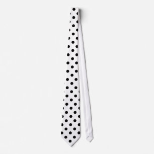 Cute Black White Polka Dots Pattern Stropdas