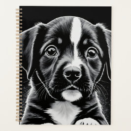 Cute Black & White Puppy – Dog Lover Planner