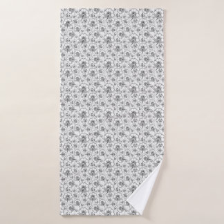 Cute black white seamless flowers patterns badhanddoek