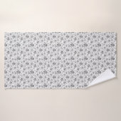 Cute black white seamless flowers patterns badhanddoek (Badhanddoek)