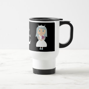 Cute Black & White Sober Princess Travel Mug Reisbeker