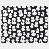 Cute Black & White Spooky Eyes Pattern Halloween Fleece Deken (Voorkant (Horizontaal))