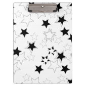 Cute Black & White Stars Clipboard  Klembord (Voorkant)