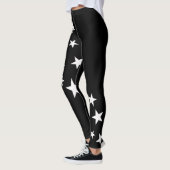 Cute Black White Stars Leggings (Gauche)