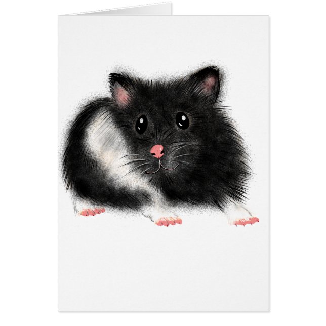 Cute Black white Syrian hamster cadeau accessoires (Voorkant)