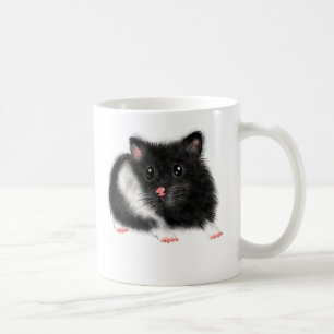 Cute Black white Syrian hamster cadeau accessoires Koffiemok