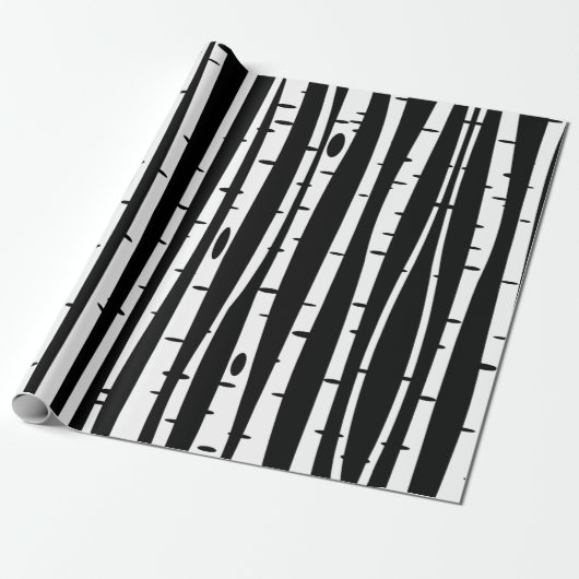 Cute black white tree pattern mouse pad drum stick cadeaupapier (Uitgerold)