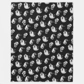 Cute Black & White Waterverf Ghosts Halloween Fleece Deken (Voorkant)