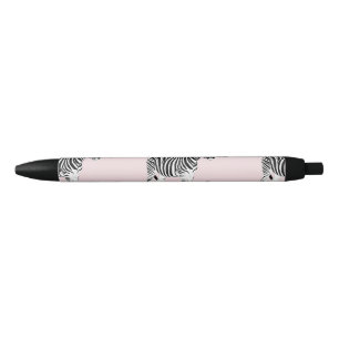 Cute Black & White Zebra Animal Pink Design Zwarte Inkt Pen