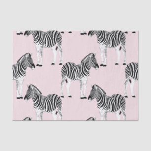 Cute Black White Zebra Animal Roze design Tissuepapier